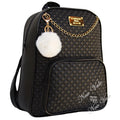 Mochila Feminina Fashion em Courino com Chaveiro Pompom