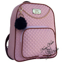 Mochila Feminina Fashion em Courino com Chaveiro Pompom