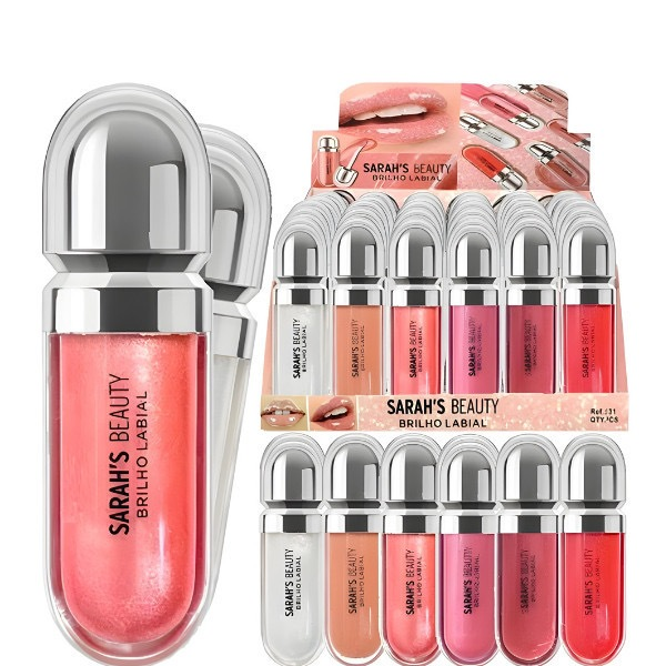 Brilho Labial Gloss Sarah's Beauty S6131 – 6 Cores
