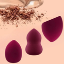 VelvetBlend™ Kit com 3 Esponjas para Maquiagem Blender Gota e Chanfrada Acabamento Profissional