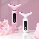 Massageador Facial e para Pescoço com Vibração e Luzes LED – Recarregável USB