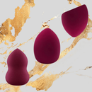 VelvetBlend™ Kit com 3 Esponjas para Maquiagem Blender Gota e Chanfrada Acabamento Profissional