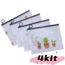 Kit 4 Estojos Multiuso de Nylon – Bolsinhas Organizadoras