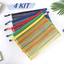 Kit 4 Estojos Multiuso de Nylon – Bolsinhas Organizadoras