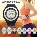 Relógio Feminino Digital com LED, Alarme e Cronômetro