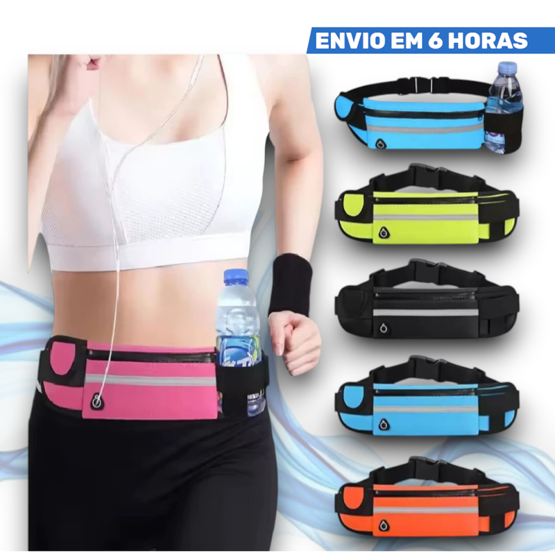 Pochete Esportiva com Porta-Garrafa e 3 Compartimentos