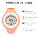 Relógio Feminino Digital com LED, Alarme e Cronômetro