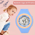 Relógio Feminino Digital com LED, Alarme e Cronômetro
