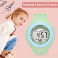 Relógio Feminino Digital com LED, Alarme e Cronômetro