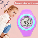 Relógio Feminino Digital com LED, Alarme e Cronômetro