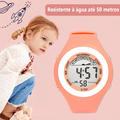 Relógio Feminino Digital com LED, Alarme e Cronômetro