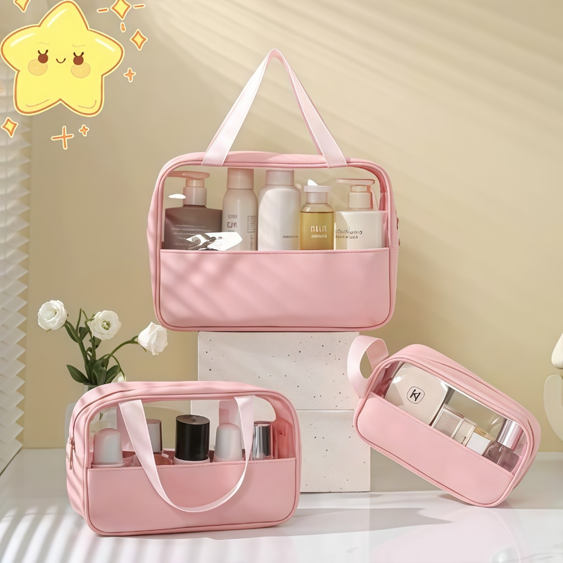 Kit 3 Necessaires Organizadoras BellaCase Trio™ para Maquiagem e Viagem