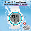 Relógio Feminino Digital com LED, Alarme e Cronômetro