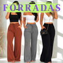 Calça Pantalona Feminina Duna Cintura Alta com Bolso e Laço
