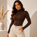 Body Feminino Manga Longa Gola Alta em Suplex