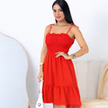 Vestido Feminino com Lastex e Alça de Amarração Casual