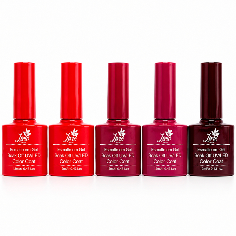 Kit Esmaltes em Gel ColorNails Pro™ 5 Cores 12ml para Cabine UV/LED