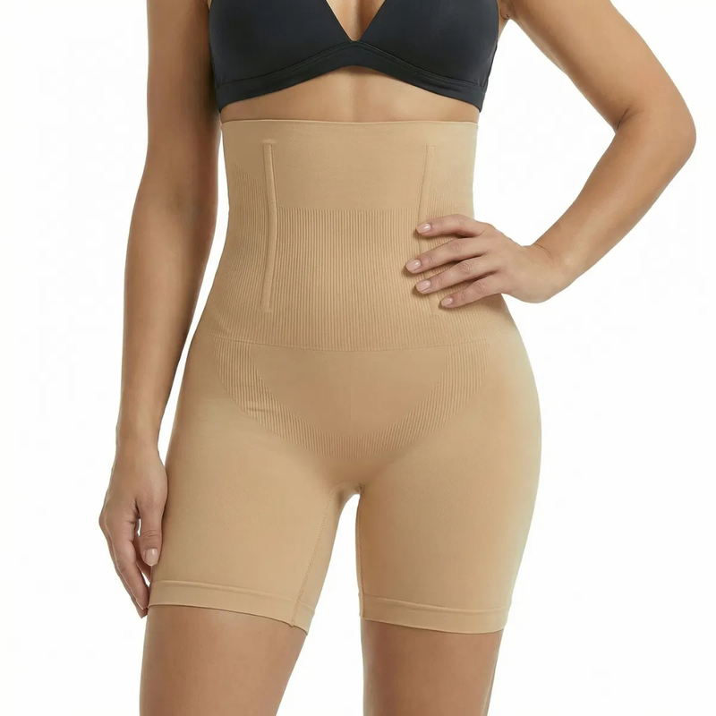 Short Modelador Feminino Cintura Alta com 4 Barbatanas
