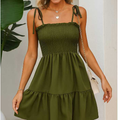 Vestido Feminino com Lastex e Alça de Amarração Casual