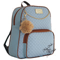 Mochila Feminina Fashion em Courino com Chaveiro Pompom