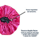 Touca de Cetim Dupla Face Ajustável Antifrizz com Xuxinha