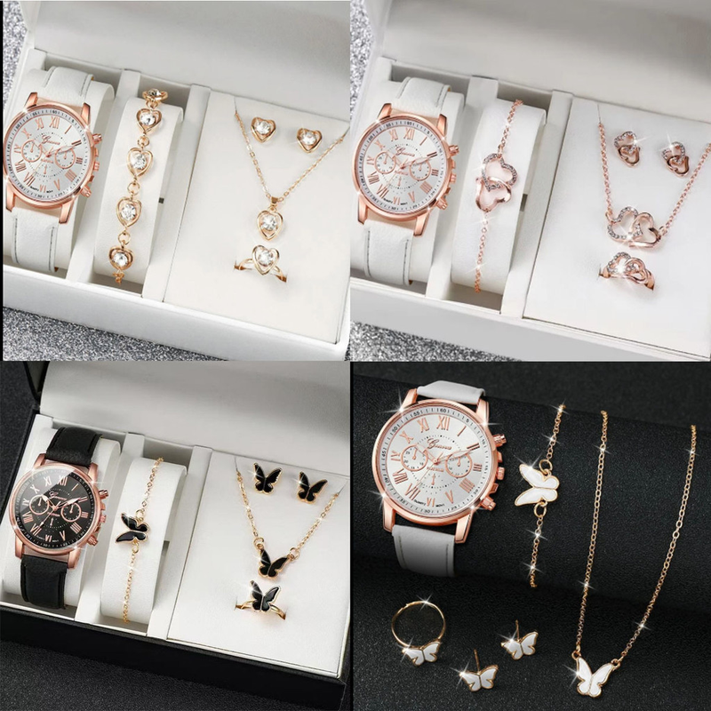 CONJUNTO RELÓGIO FEMININO QUARTZ + JOIA