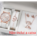 CONJUNTO RELÓGIO FEMININO QUARTZ + JOIA