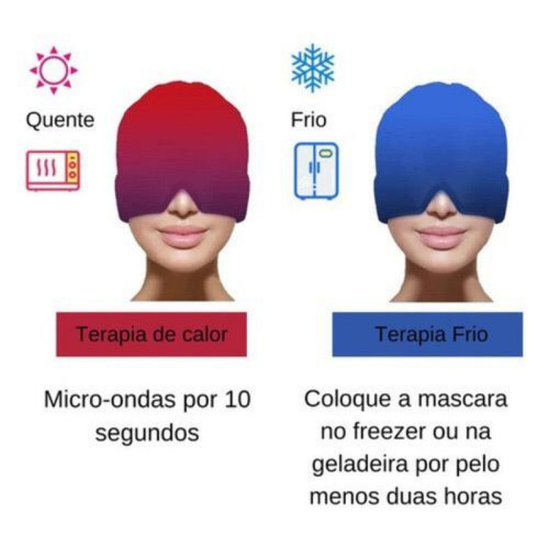 Touca Térmica ComfortHalo™ com Gel para Terapia Fria e Quente