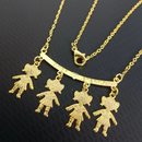 Colar Feminino Amor de Mãe FamilyLove™ com Pingentes de Filhos
