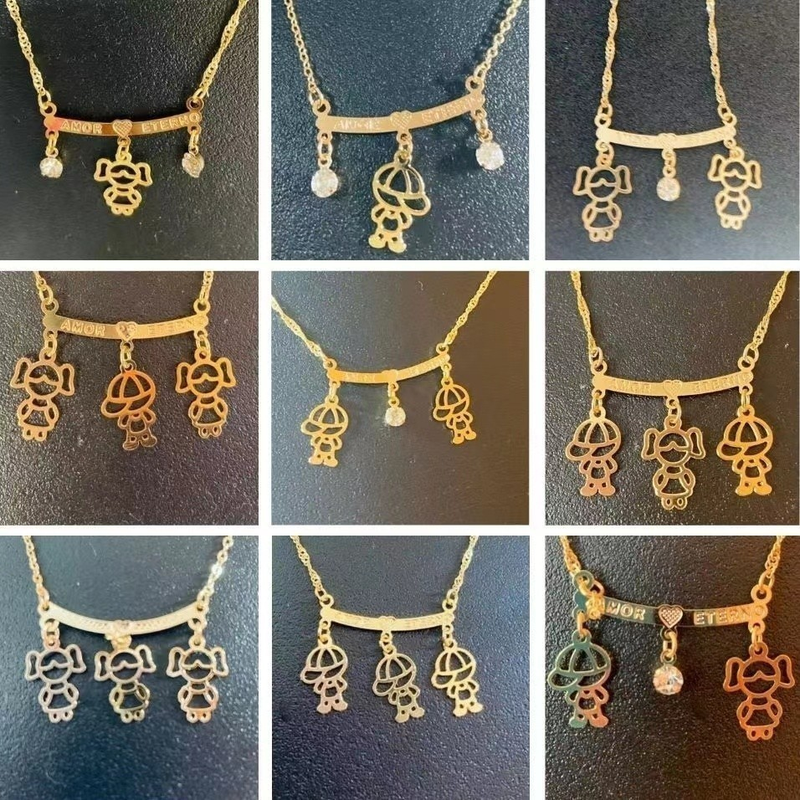 Colar Feminino Amor de Mãe FamilyLove™ com Pingentes de Filhos