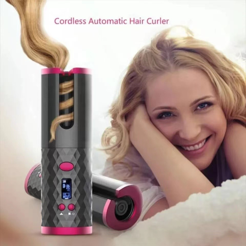 Modelador de Cabelo Automático Sem Fio com Bateria Recarregável e Display LED
