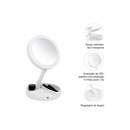 Espelho de Mesa com LED Dupla Face e Aumento 10X – Dobrável
