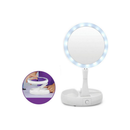 Espelho de Mesa com LED Dupla Face e Aumento 10X – Dobrável
