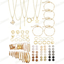 Kit de Joias Femininas Douradas com Colares, Anéis e Brincos
